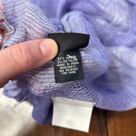 Cejon Light Purple Silver Infinity Scarf Rayon New With Tags - Picture 6 of 8